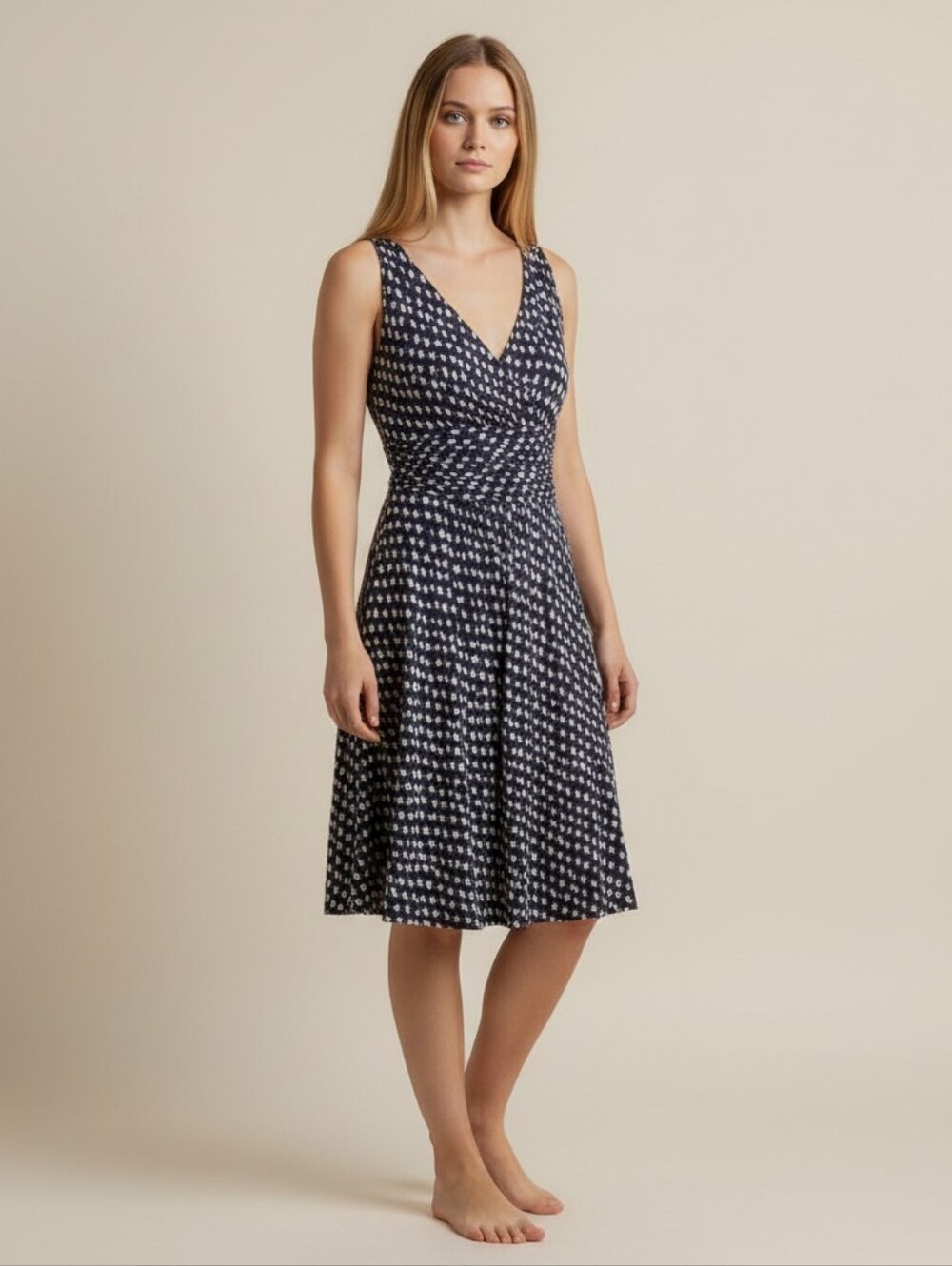 Sundance casual tank dress stretchy comfy size 12‎ blue white